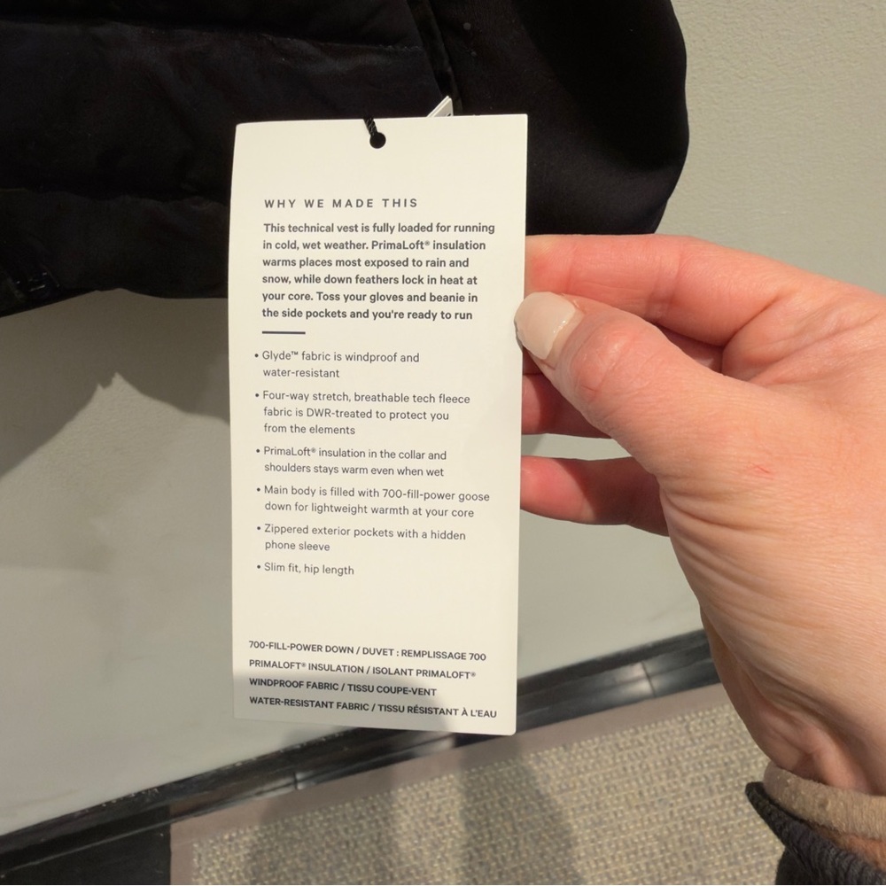 NWT - Lululemon Down For It All Vest Black Sleeveless Zip-Up - Picture 14 of 16